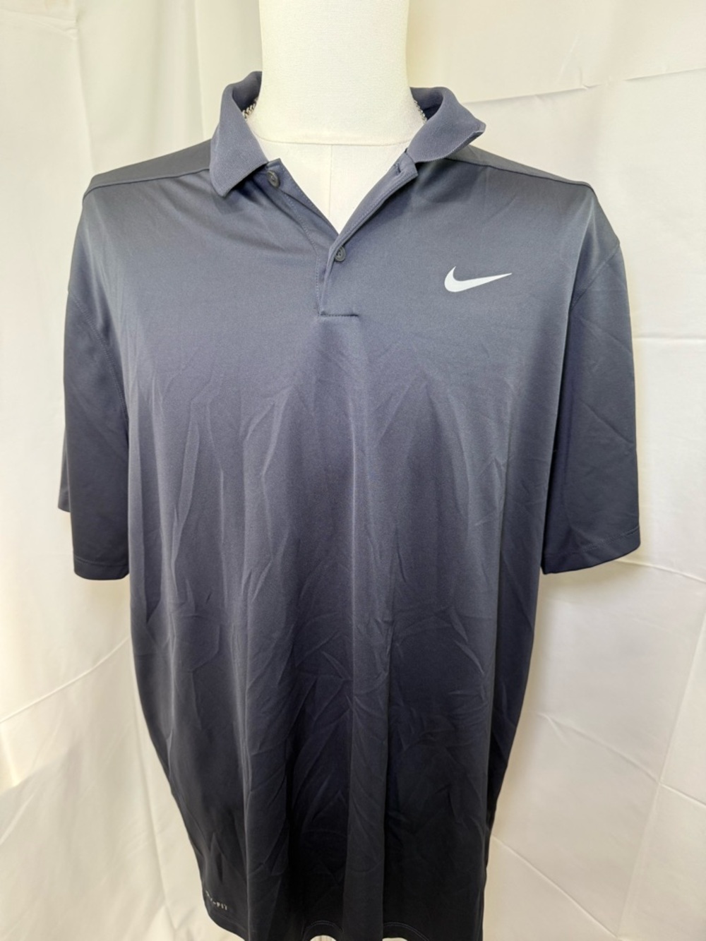 Nike Men's Dark Gray golf Polo with White Swoosh